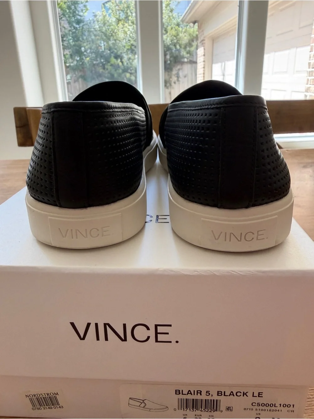Vince Black Perforated Slip-On Sneakers